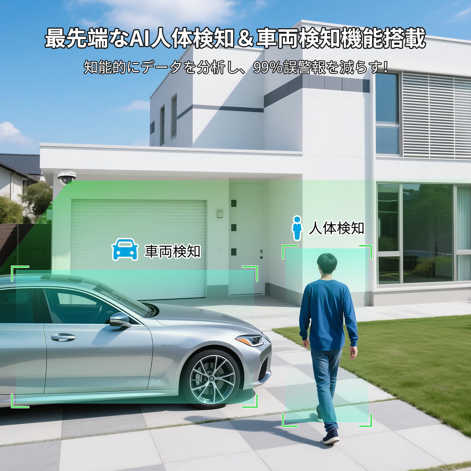 【800万画素対応】JENNOV 防犯カメラ　車両検知機能 24時間録画機能付き Amazon.co.jp: 【800万画素対応】JENNOV 防犯カメラ 屋外 poe