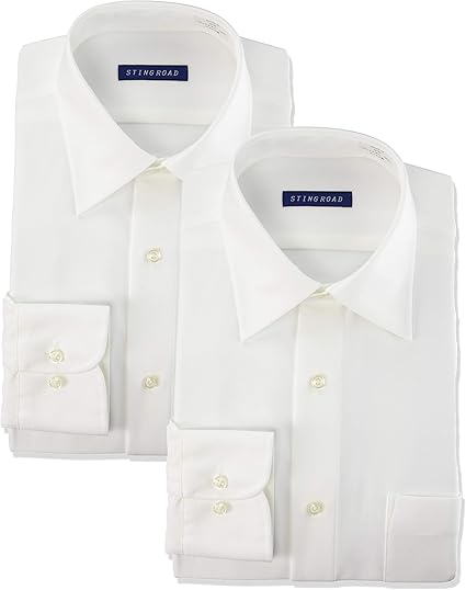 Amazon Co Jp スティングロード ワイシャツ パーフェクトノーアイロン 長袖レギュラーカラー 2枚セット 超形態安定 ストレッチ 豊富な42サイズ レギュラーフィット ニットシャツ St1000 Am 2 メンズ 服 ファッション小物