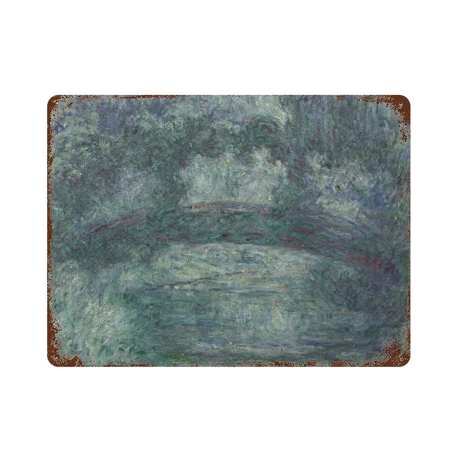 xiaoxiaoshen Bridge over The Water Lily Pond, by Claude Monet Wall Decor Art Metal Tin Poster Modern Home Decor Art Home Bar Shop Decorations Vintage Sign 30x40cm