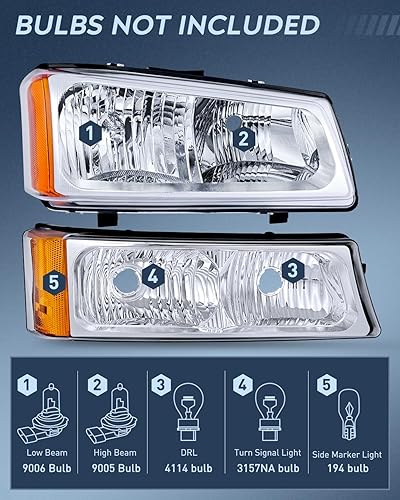 Miniatura 2 de Faros delanteros Nilight Silverado 2003-2006