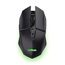 GXTrust 1108 Vylax Mouse Gaming Wireless Ricaricabile, 80 Ore di Autonomia, 800-4800 DPI, Illuminazione LED, Ricevitore USB Riponibile, 6 Pulsanti, Mouse Senza Fili RGB per Computer Laptop, Nero