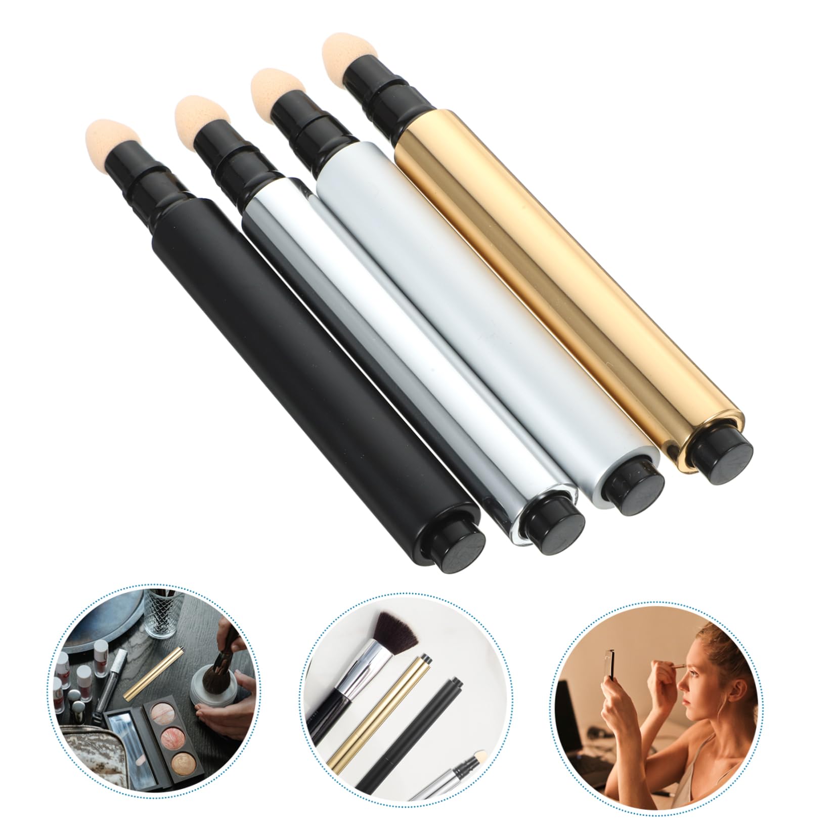 CALLARON 3 Series Bolígrafo De Corrector Vacío Para Maquillaje De Base Líquida Para Compacto 4 Piezas X 3