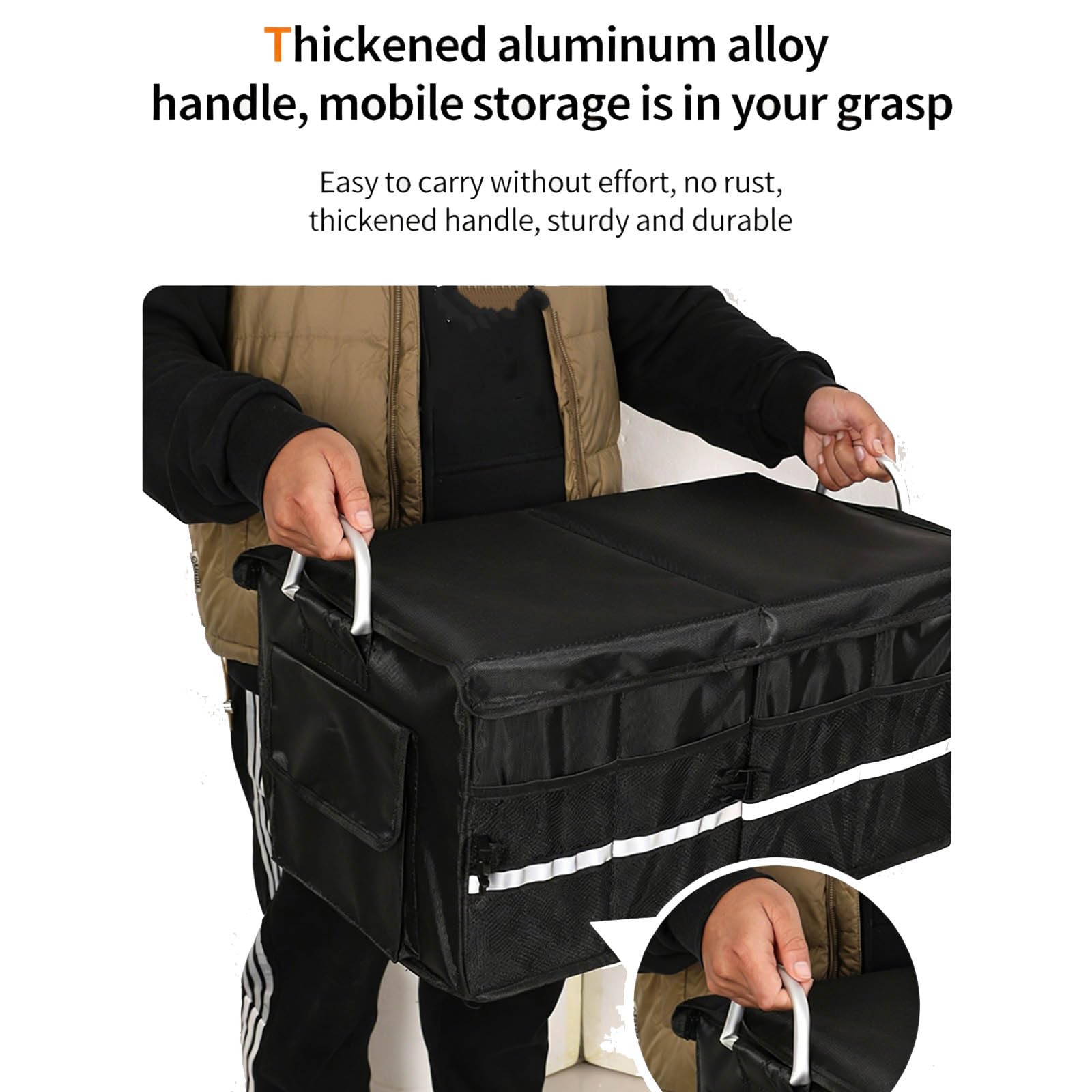 Kofferraumtasche für Auto für VW Golf Cabriolet, Wasserdicht Zusammenklappbarer Auto Organizer Kofferraum mit Fächern,Grey-28L