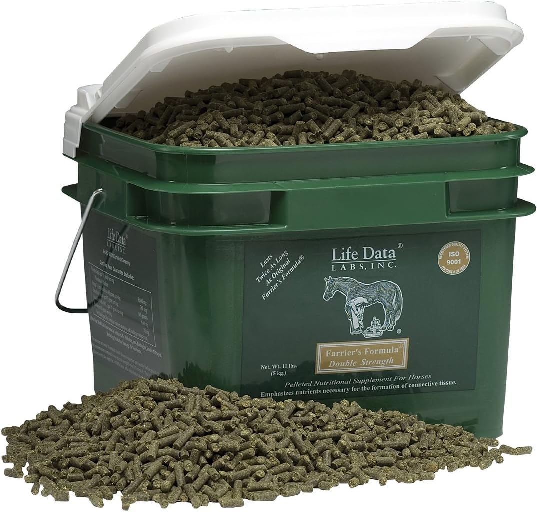 Farriers Formula Double Strength, 11 lbs; Provides Nutrients Important for Strong Hooves and Healthy Skin; Supplement Can Be Added As a Top Dressing On Regular Feed or Given Separately; 60 Days Supply