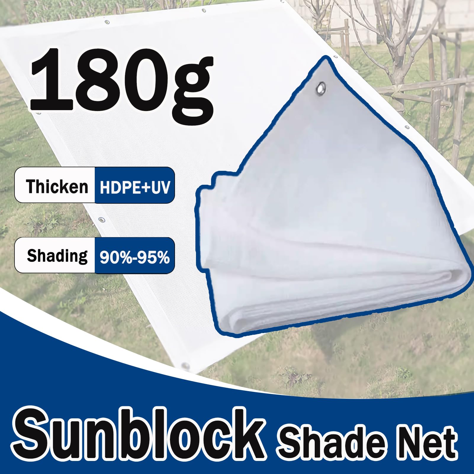 Recu ex - Toldo transpirable con ojales para balcón y exteriores (15 m, 95 % protección UV, 180 g/m²)
