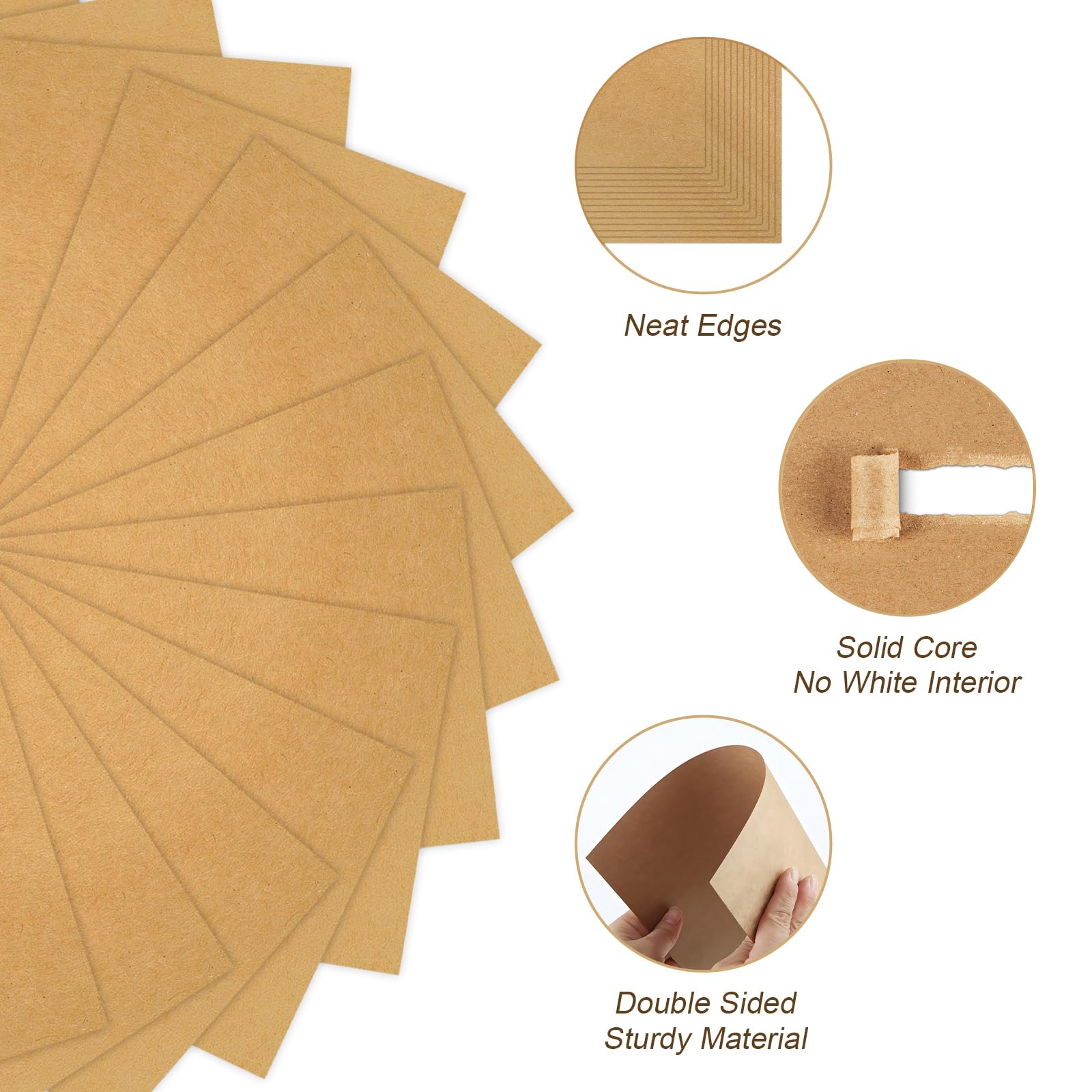 50 Sheets 250gsm Brown Card A4, Kraft Paper Card for Invitaion Menus, Crafts and DIY Cards - Image 3