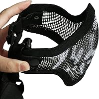 Vista 3 de AOUTACC Máscara y gafas de Airsoft, media máscara de malla de acero y gafas para CS Paintball, tiro, juego de guerra, cosplay