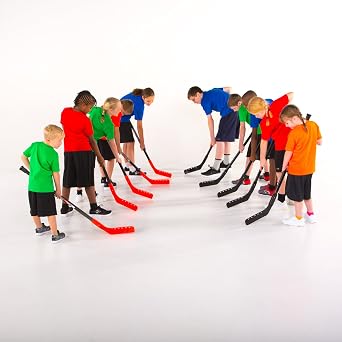 Cosom Junior Hockey Sticks for Floor Hockey and Street Hockey for Kids, Youth Hockey Training Equipment, Built to Last, High School Physical Education Equipment, Plastic 42 Stick, Power Shaft, Black