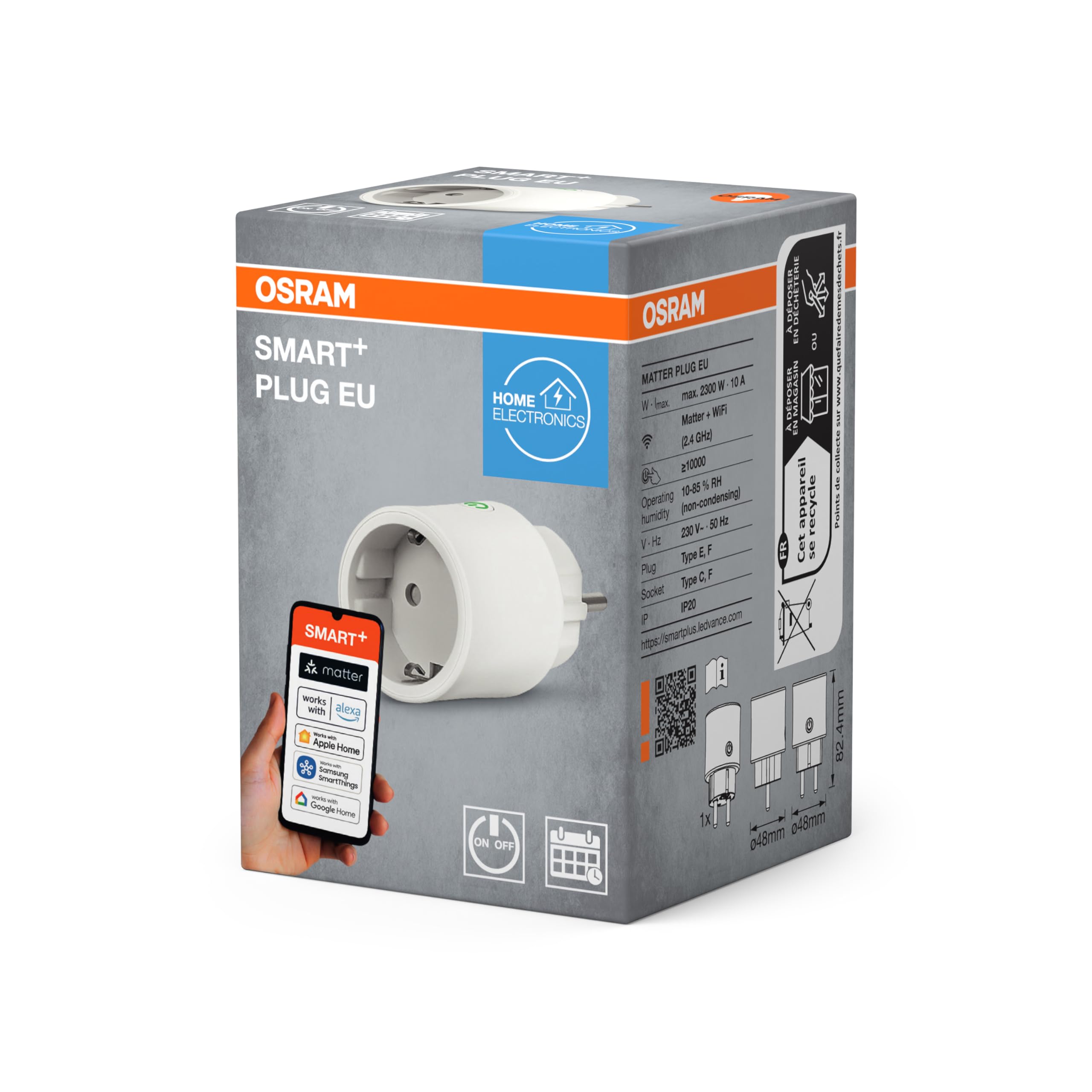 OSRAM prise intelligente WiFi avec Matter, compatible Alexa – ajout facile | , Plugs, dia, , pack de 4