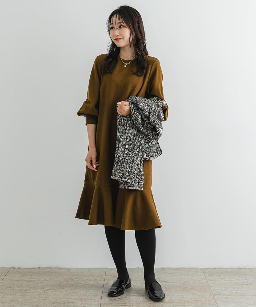 【未使用タグ付】アーバンリサーチロッソ　洗える♪ケープデザインフレアワンピース URBAN RESEARCH ROSSO WOMEN（アーバンリサーチ ロッソ）の