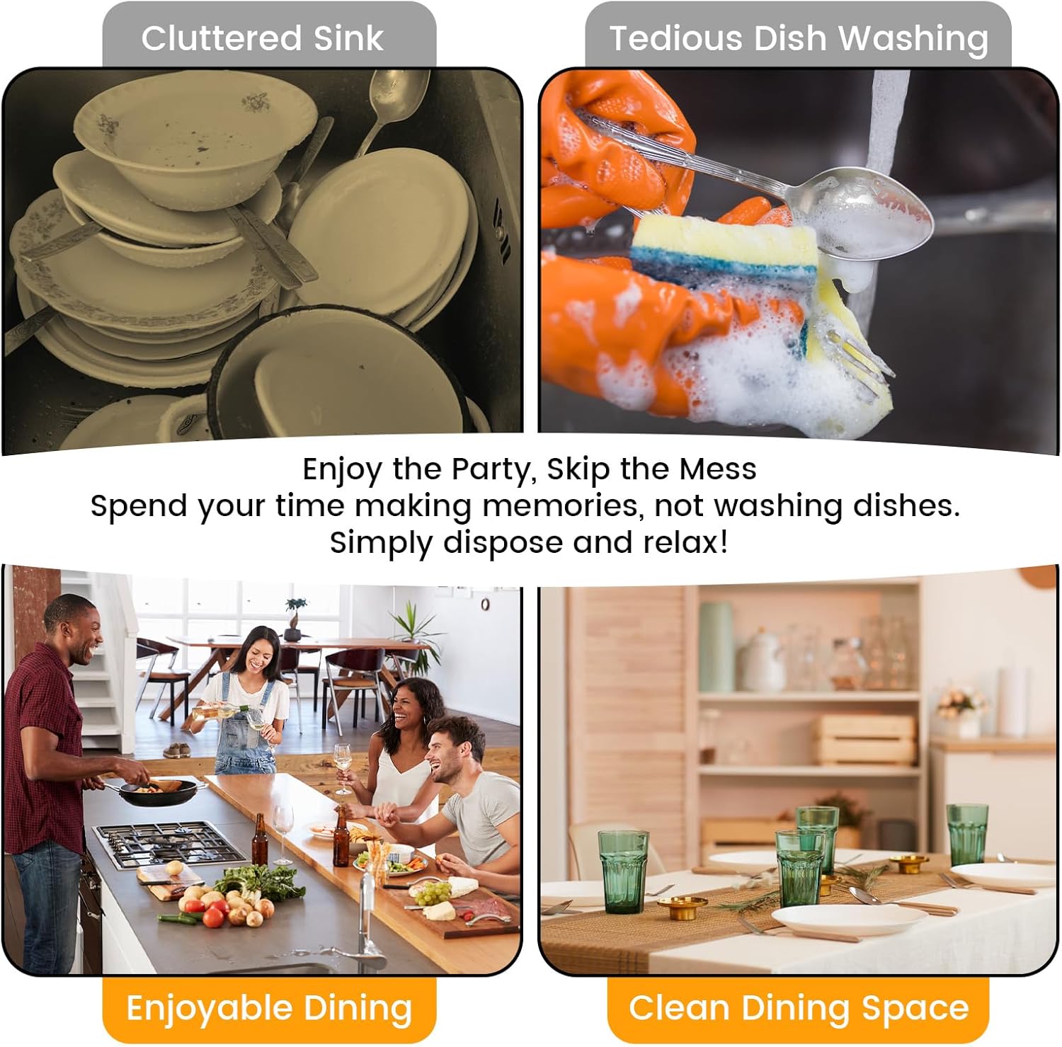 300PCS GzfunTeng Gold Plastic Silverware, Heavy Duty Disposable Cutlery Set Includes 100 Forks, 100 Knives, 100 Spoons for Party, Wedding and Daily Use (300 Pieces, Gold)