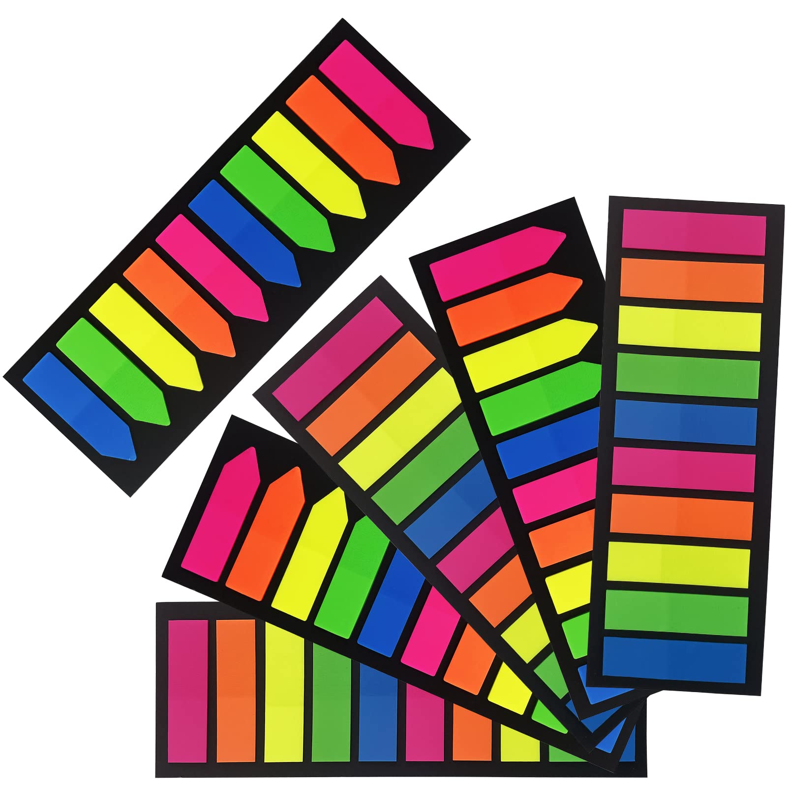 Mesybveo 6 juegos 1200 piezas Marcapaginas Adhesivos, Notas Adhesivas Índices, Marcadores Adhesivos, Transparente Marca Pagina con Cabeza ParaLeer Notas, Clasificar Documentos(10 Colores)