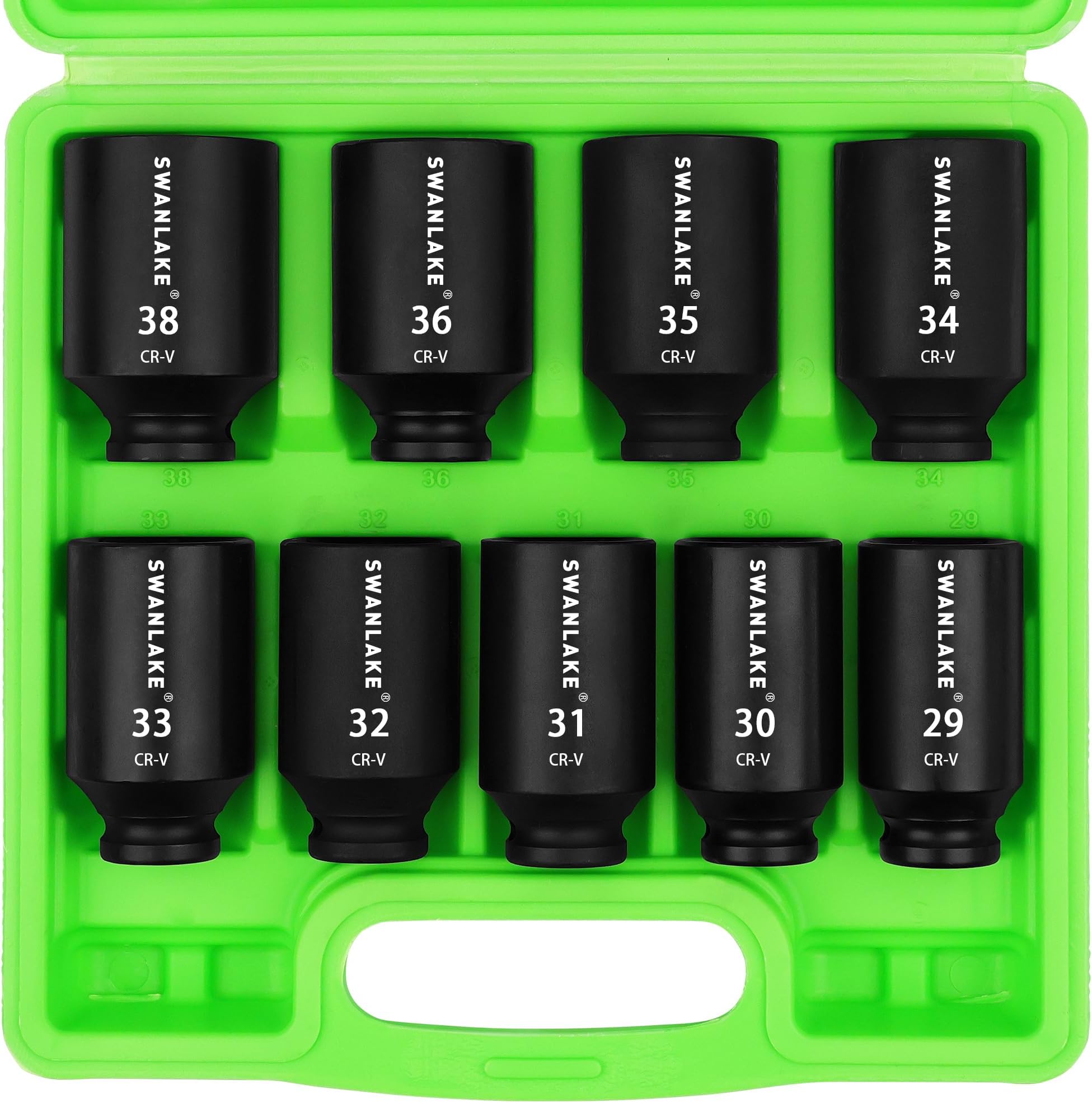 Powerbuilt 9 Piece Deluxe Axle Nut Socket Set, Tools for Removing Front