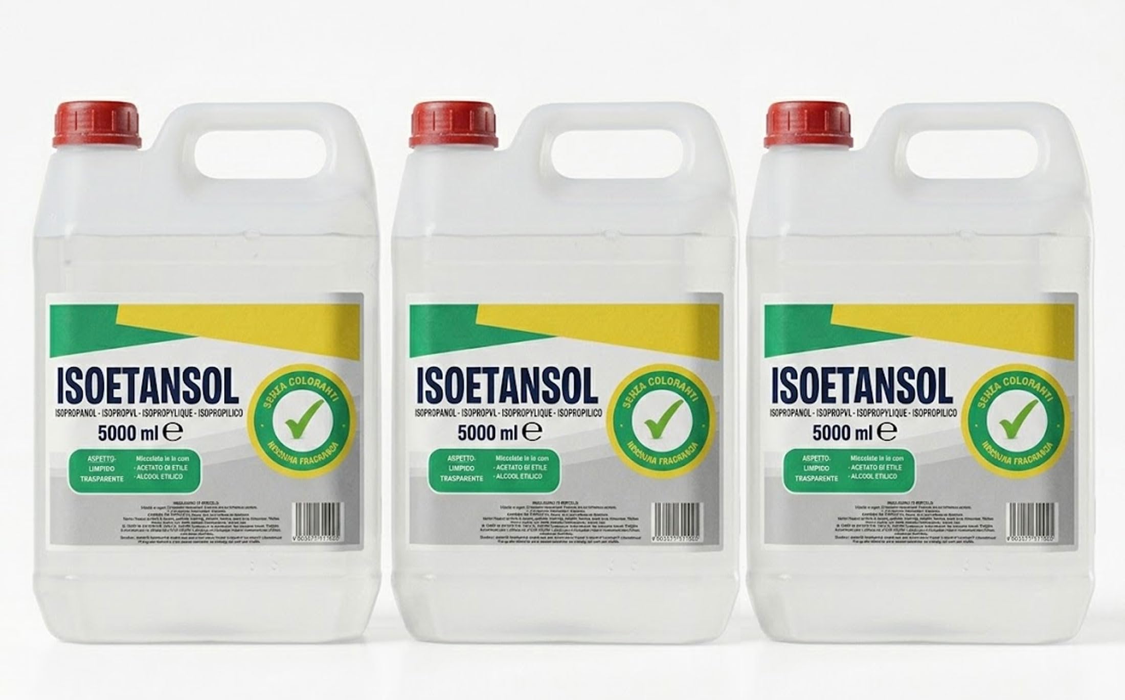 3x5 IPA ISOETANSOL 100AE, Isopropanolo, Alcool Isopropilico, Pulizia Stampanti 3D, Elettronica, Detergente per Vaschette ad Ultrasuoni, Multiuso -15 LITRI