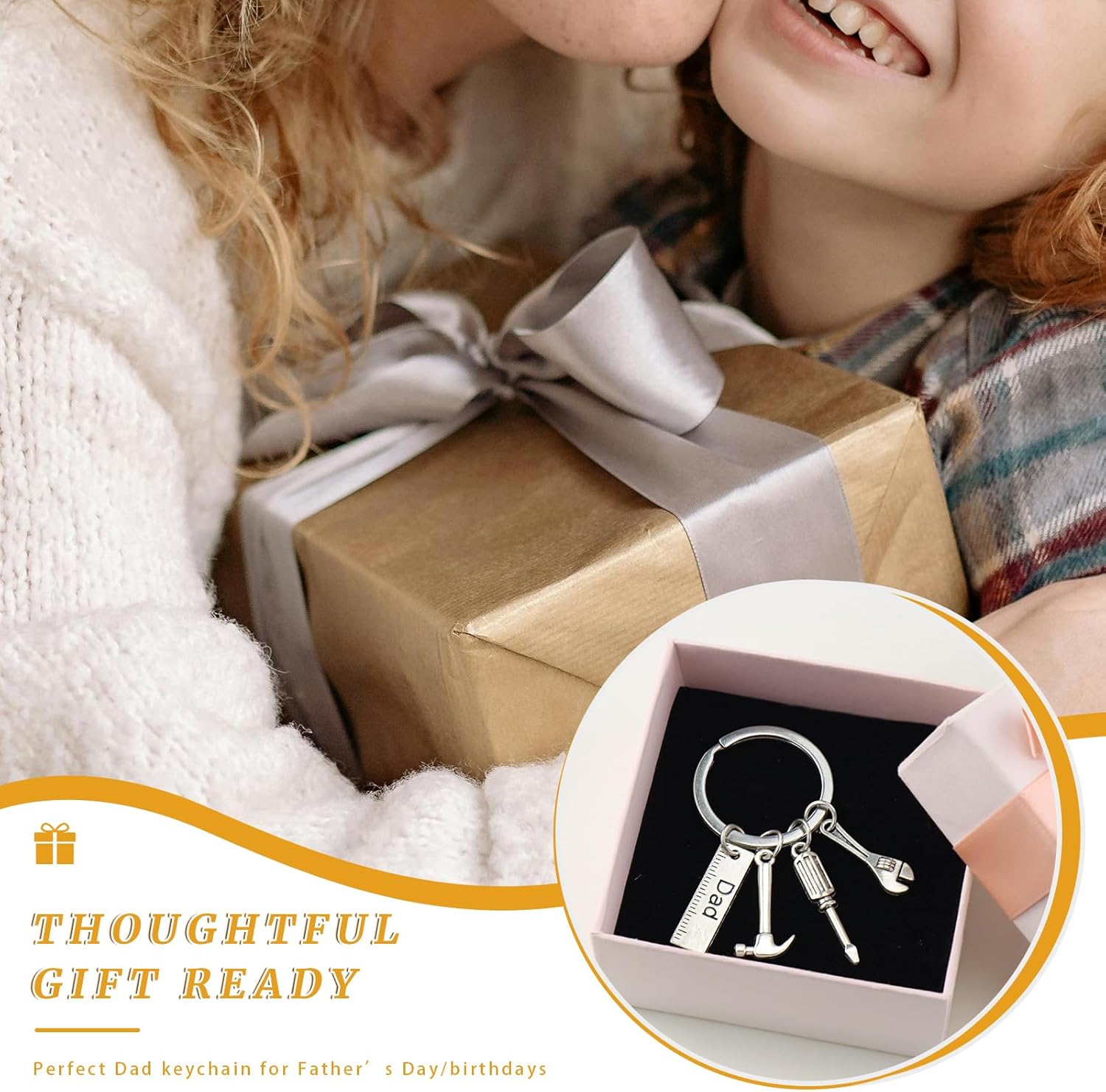 20PCS Tools Keychain, Dad's Keychain with Wrench Hammer Screwdriver Charm Gift for Dad & Handymen DIY Enthusiasts - Image 5