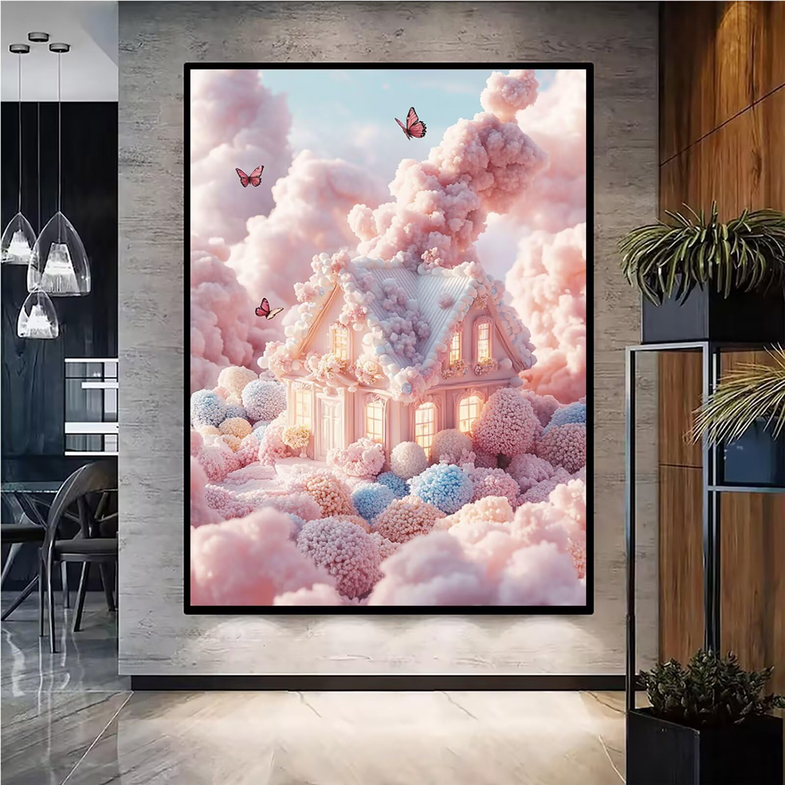 Diamond Painting Kit Completo, Diamond Painting Sogno, 5D Quadrato Pittura Diamante Kit Manualidades Adultos DIY Diamantini Crystal Art Disegni Ricamo Punto Croce Artigianale, 90x120cm Cabina j0-681