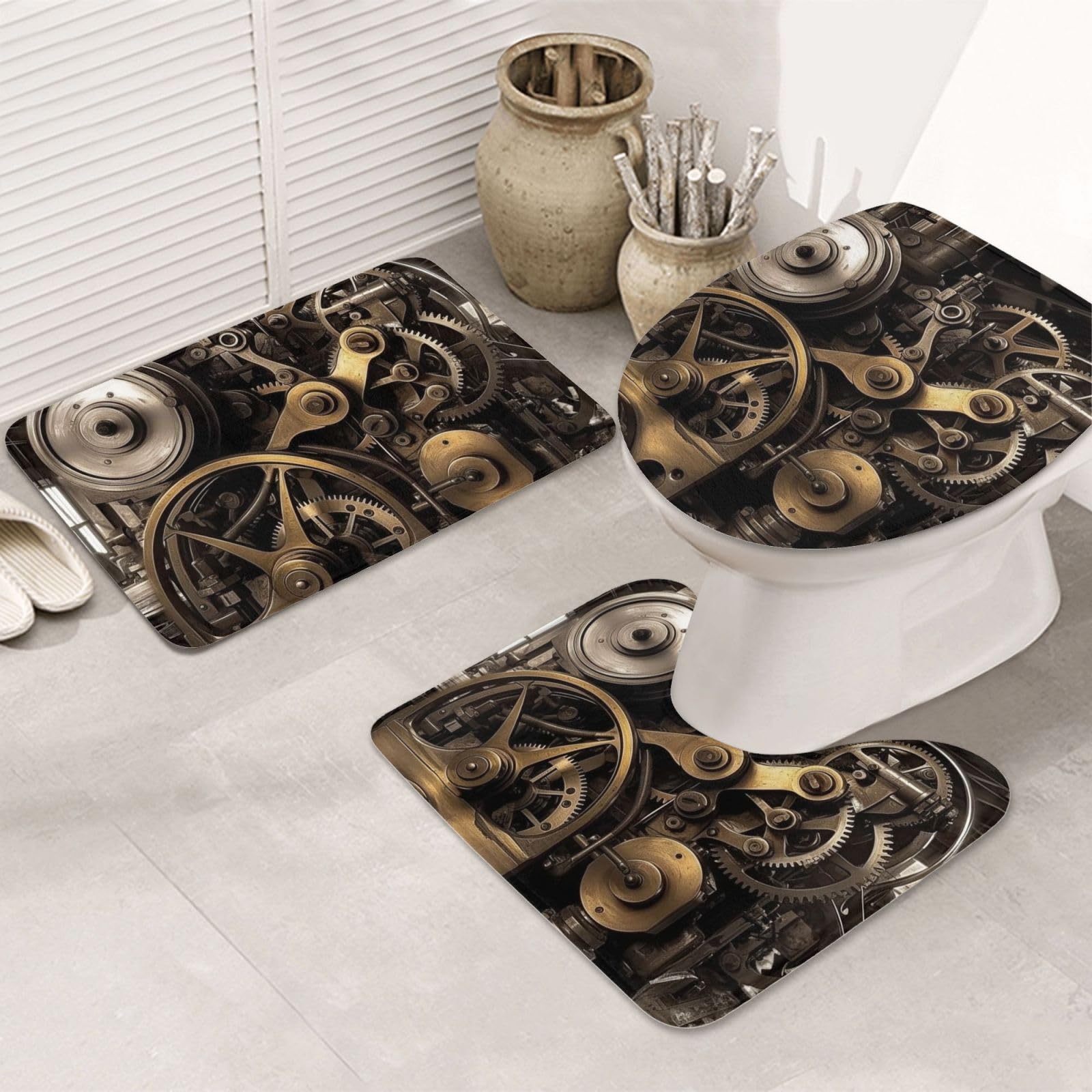 Tapis de bain absorbant en microfibre douce OUSIKA ensemble de salle de bain