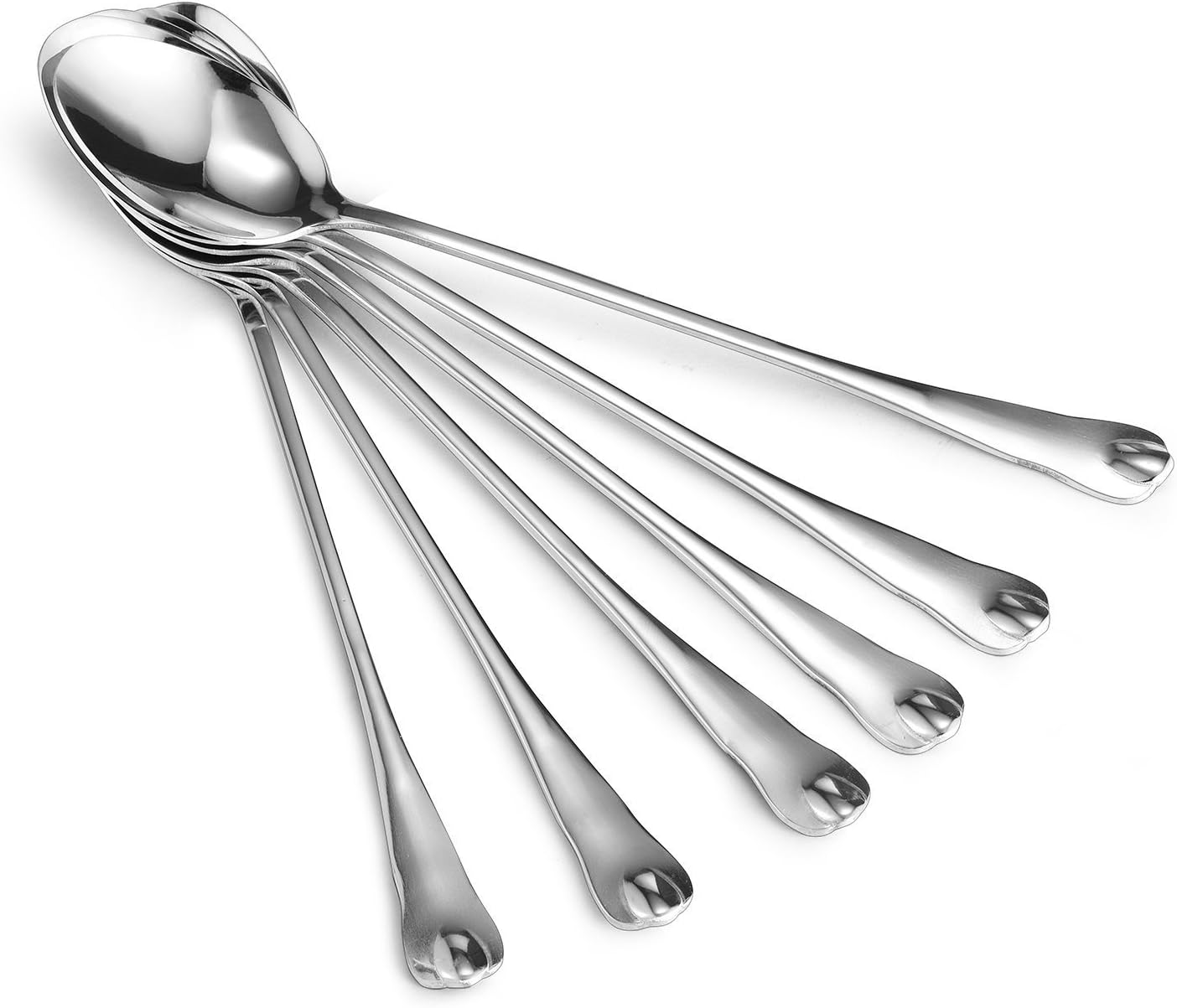 Syndecho Stainless Steel Dessert Spoons Long Handle Iced Tea Spoons