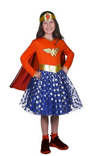 Ciao - Wonder Woman Fashion disfraz niña original DC Comics (Talla 8-10 años) con falda de tul