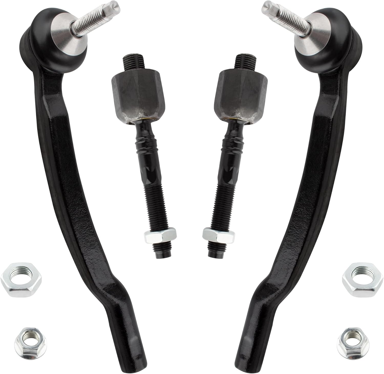 BOXI 4pcs Front Driver Passenger Side Inner +Outer Tie Rod