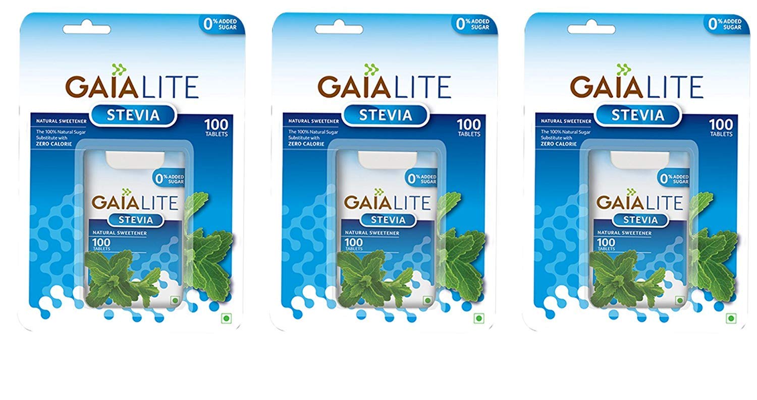 Gaia Lite Stevia Natural Sweetener, 100 Tablets (Pack of 3)- Natural Sugarfree Sweetener Perfect for Diabetes Management and Weight Loss| Quick Dissolve and a Healthy Substitute for Sugar|Made with 100% Pure and Natural Stevia Extract. With Zero Calo (B07ZVH8C4T) Amazon Price History, Amazon Price Tracker