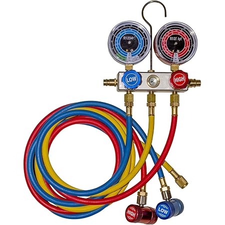 Mastercool 86972 - R134a 4-Way Manifold Gauge Set, 4-72" Hoses, 3 1/8 Mastercool 86972 - R134a 4-Way Manifold Gauge Set, 4-72" Hoses, 3 1/8