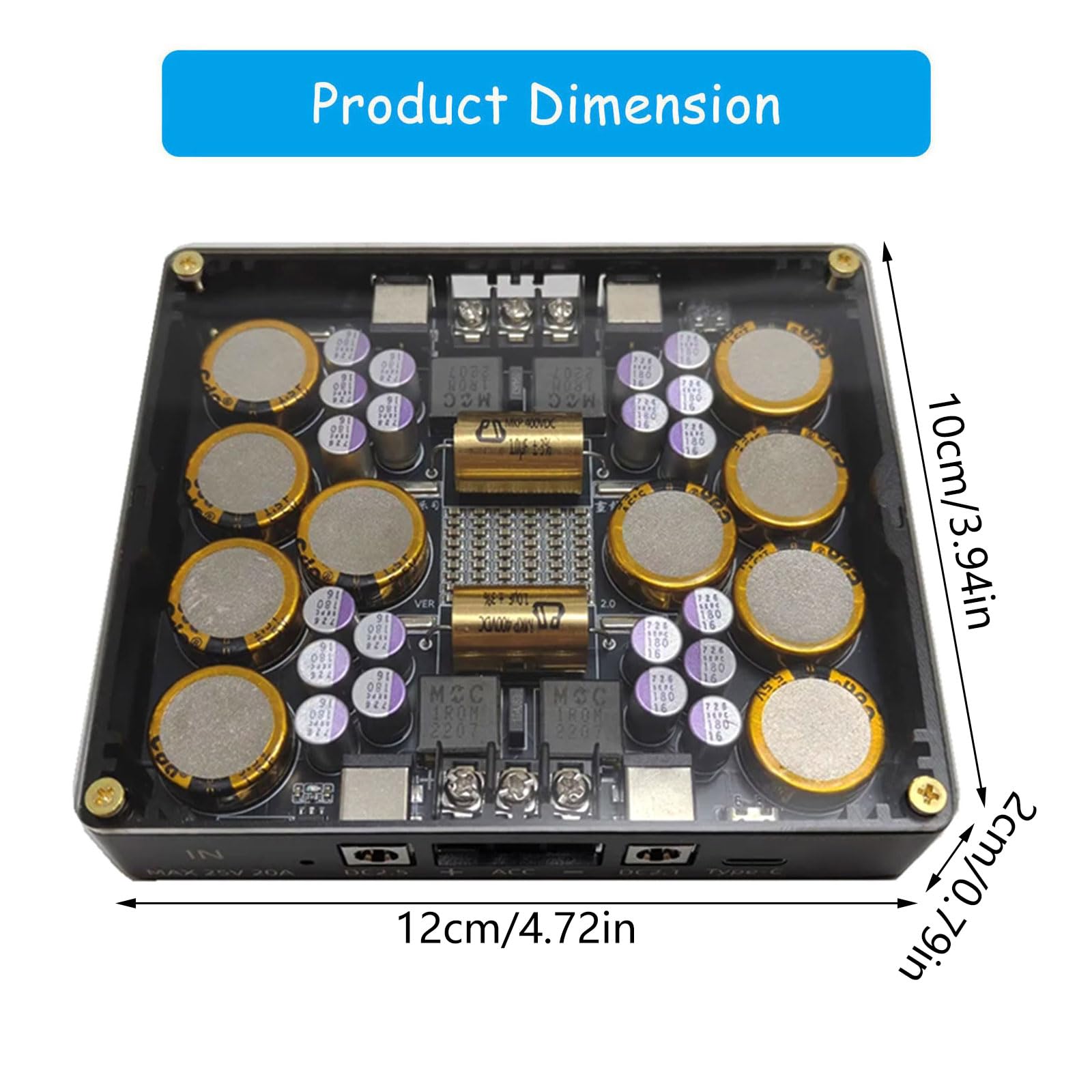 MURYE Modules de processeur électrique 5 V-25 V 20 A amplificateur de carte son pour commutation de bloc d'alimentation régulateur en aluminium
