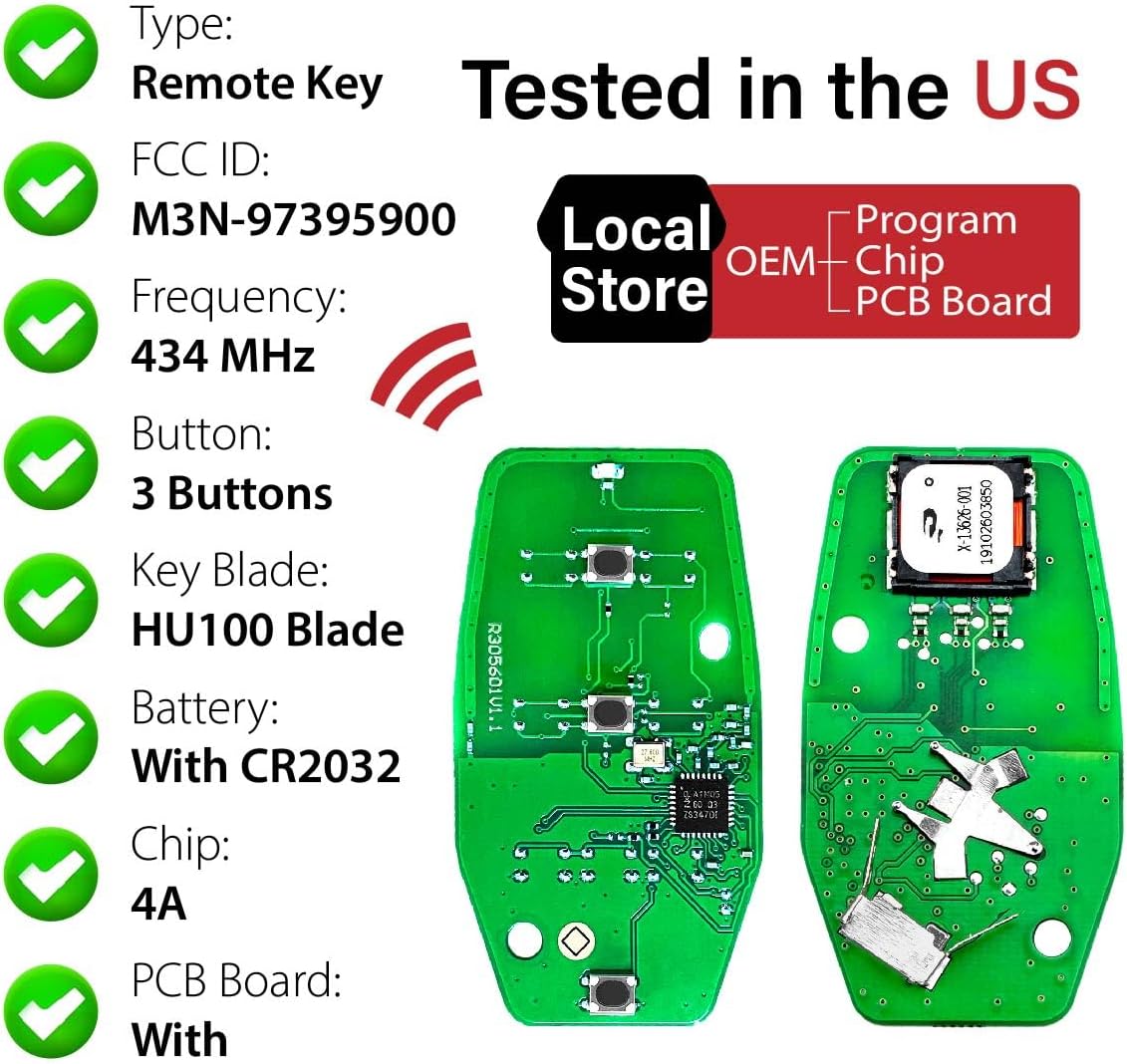 Replacement for 2017-2024 Chrysler Pacifica Voyager Key Fob Remote Control M3N-97395900 3 Buttons 434MHz - Image 4