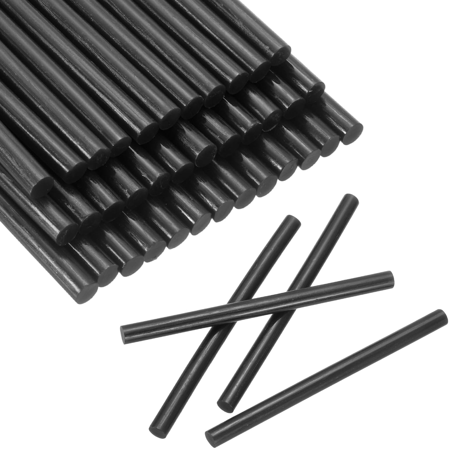 sourcing map 30pcs Mini Glue Stick 0.3"x3.9" High-Stick Hot Glue Gun Sticks Hot Melt Adhesive Strip for DIY Craft Sealing Repair Festival Decoration, Black