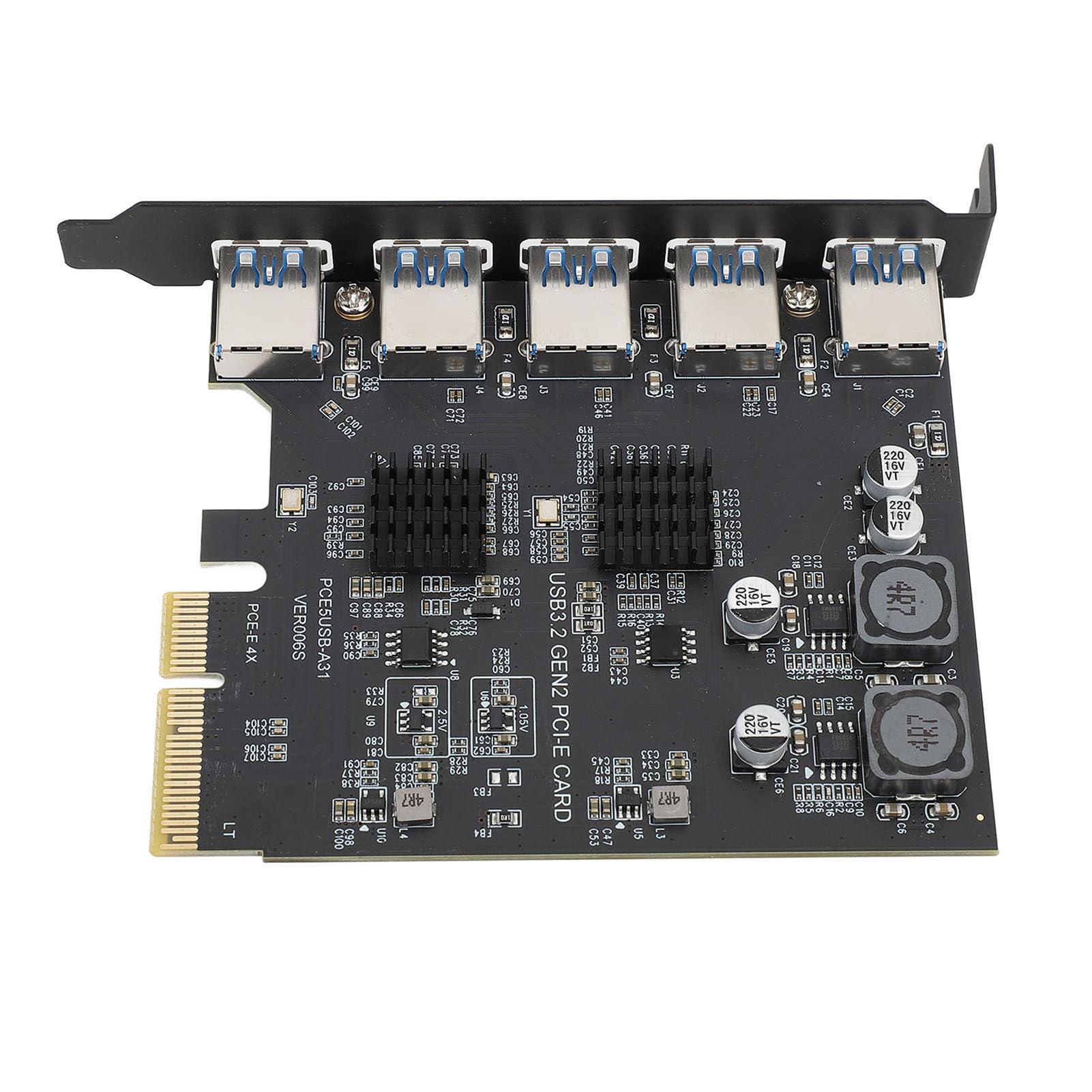 Scheda di Espansione USB 3.2 PCIe, 5 Porte di Tipo A, 10 Gbps