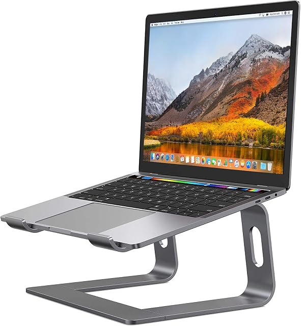 Desire2 Supreme Pro Laptop Stand | Portable Office and Gaming Laptop Riser for Desk | Aluminum Computer Laptop Holder with Silicone Grips and Anti-Scratch Pads | Premium Home Office Accessory