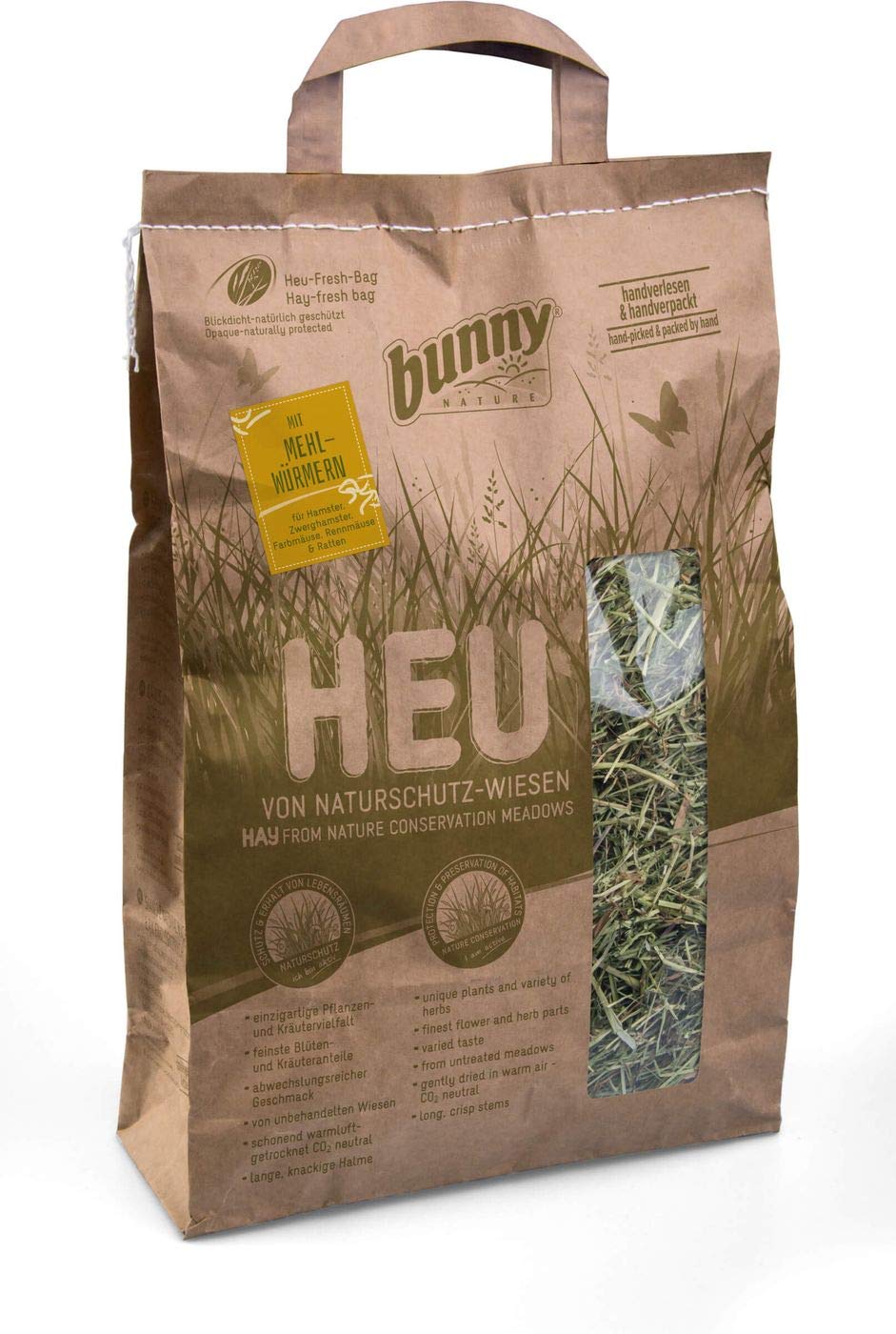 Bunny Nature Hay from Nature Conservation Meadows with Mealworms 250g