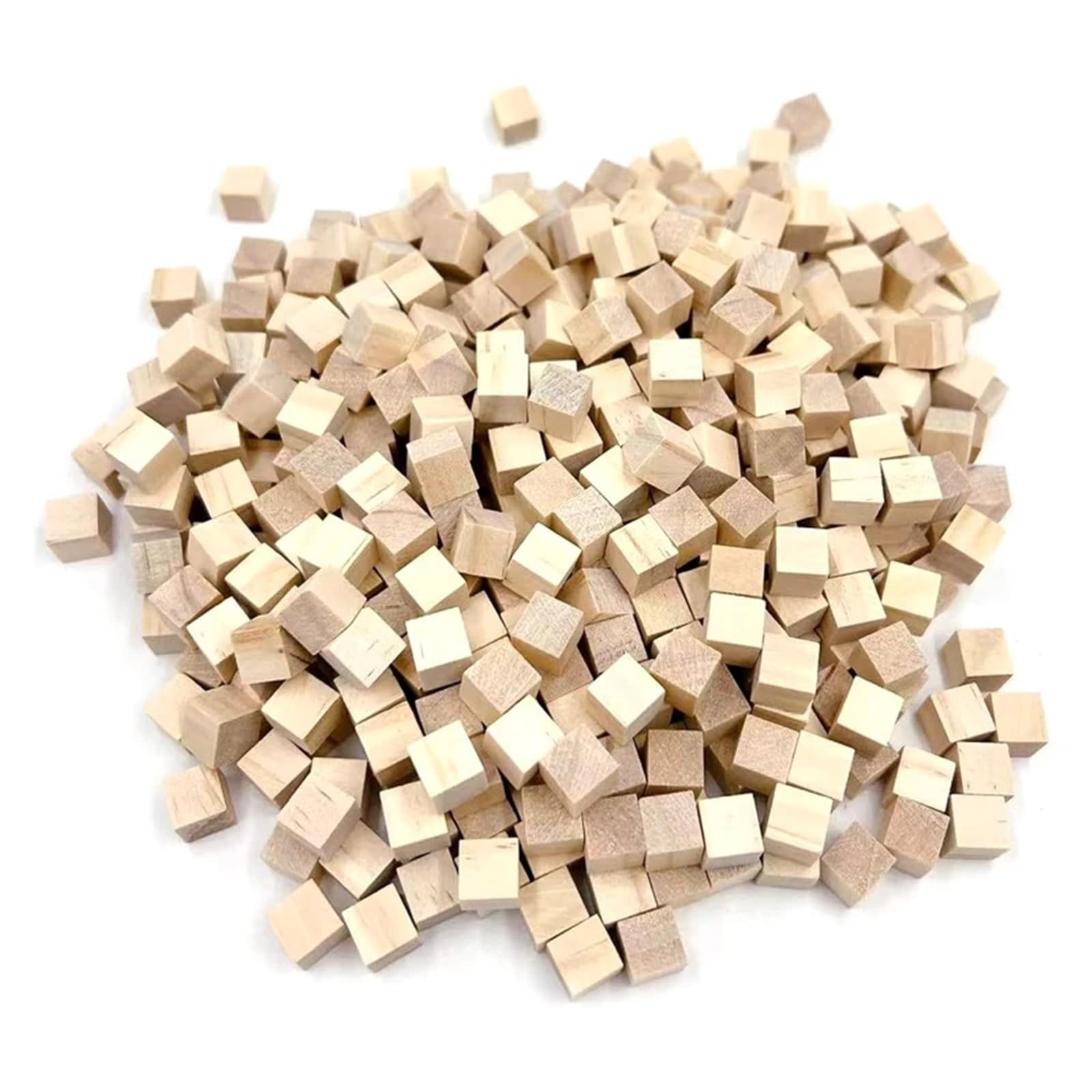 zyrqon 800pcs 1cm Unfinished Wooden Cubes, Natural Wood Square Blocks for DIY Project, Crafting Home Decor Art Supplies