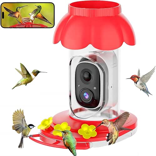 Hummingbird Feeder with Camera,Wireless Smart Bird Feeders for Outdoors Video