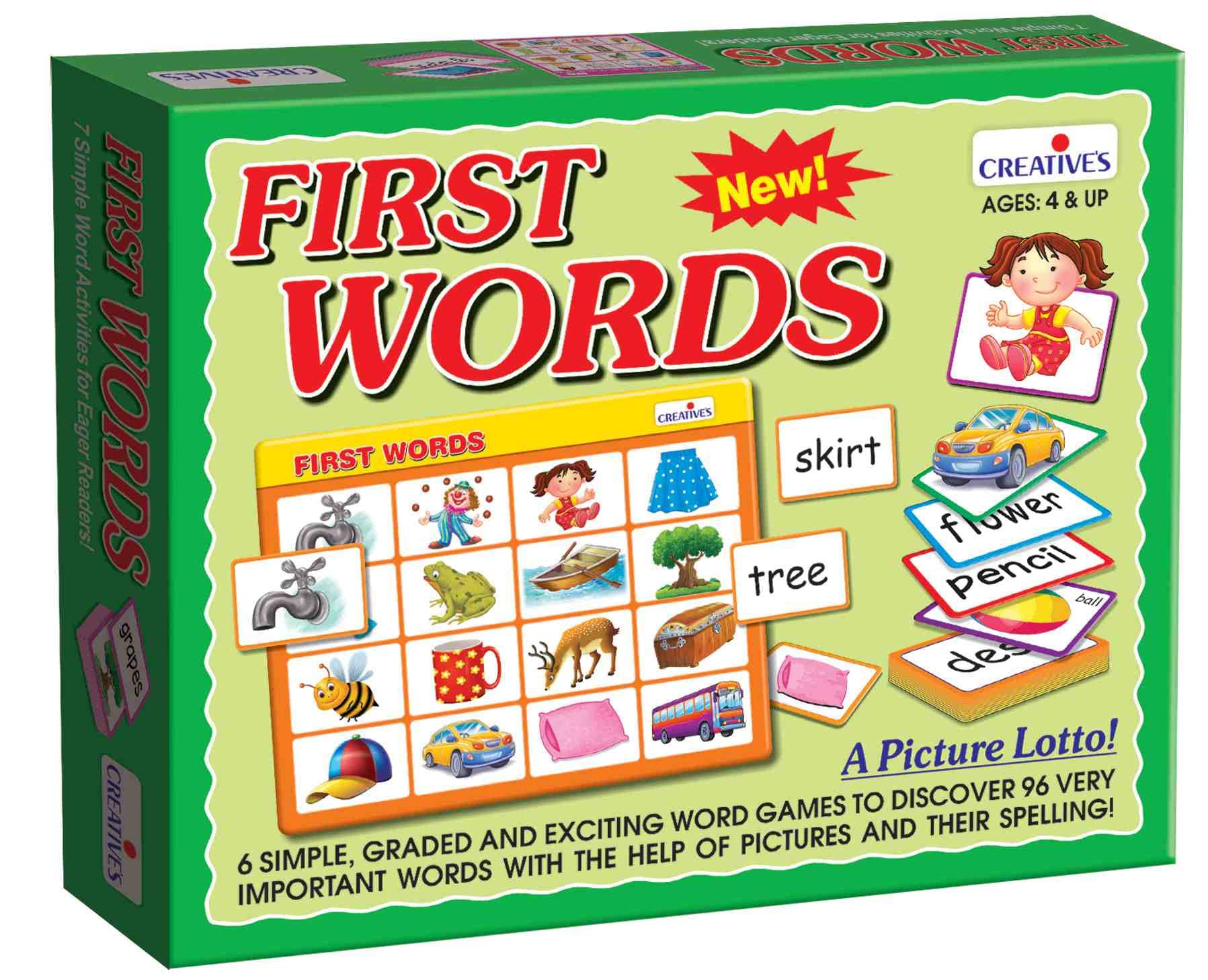 Creatives First Words | Learning Cards Game | Spell New Words Cards | Picture Cards for Kids | Children Educational Game | Reading Skills | Ages 3 & Up (B009313I42) Amazon Price History, Amazon Price Tracker
