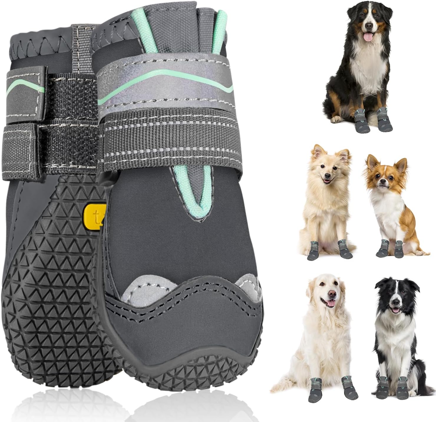 SlowTon Dog Boots for Injured Paws Waterproof, Dog Paw Protector for