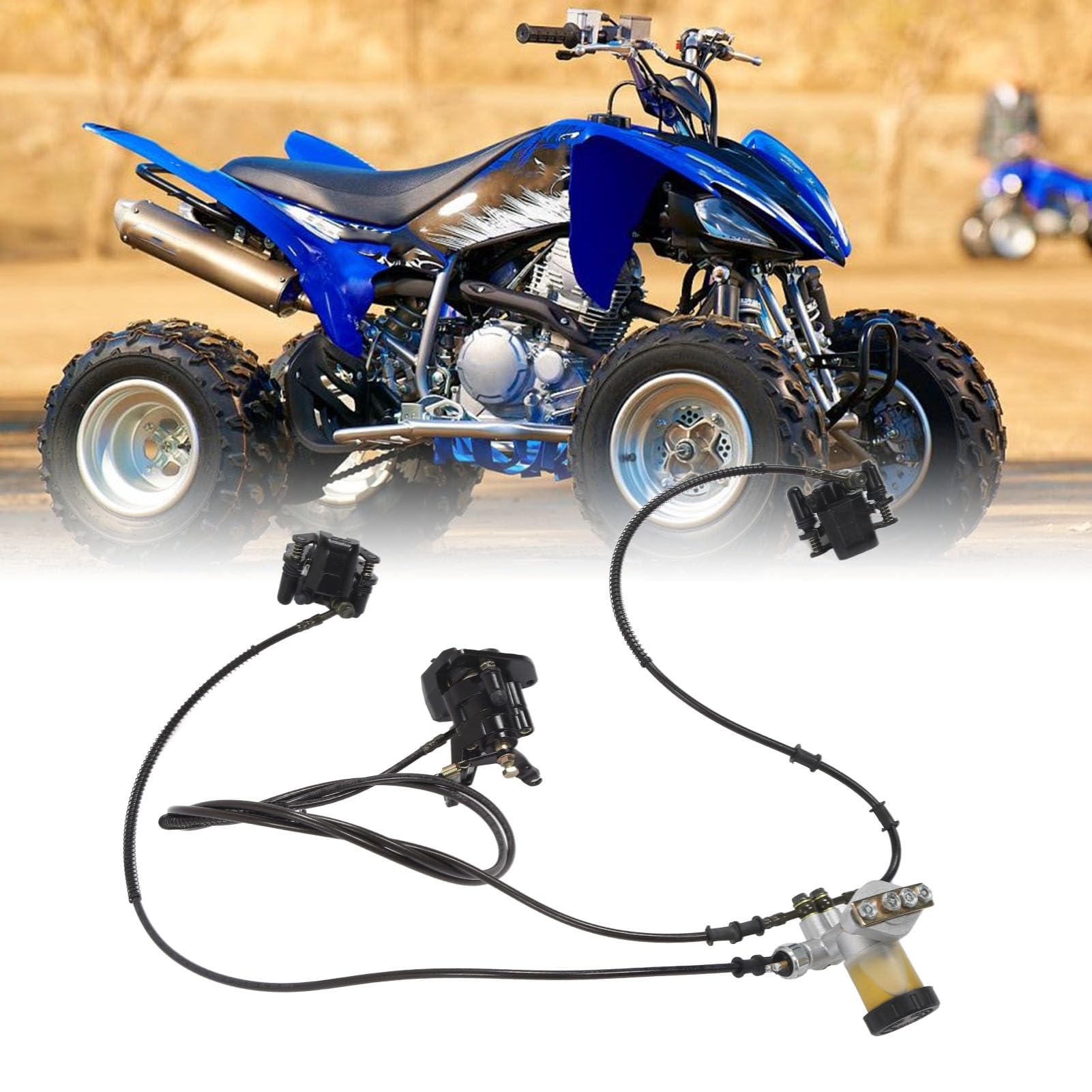 KIMISS Kit de Cilindro Maestro de Frenos de Alto Rendimiento Juego de Frenos de Disco Hidráulico con 3 Discos de para Modificaciones de ATV Go Kart de 150 Potencia de Frenado de Alta Resistencia