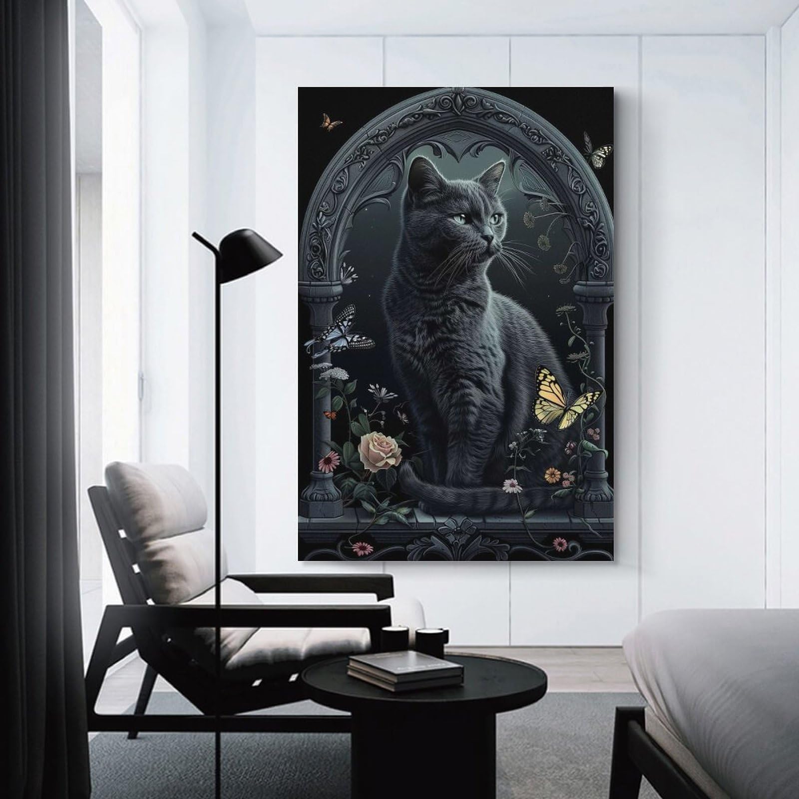 Junmoney Chartreux Decorative Canvas Print, 08x12inch(20x30cm), for Hallway, Bedroom Or Modern Interiors, Gift Idea for Housewarming And Birthdays