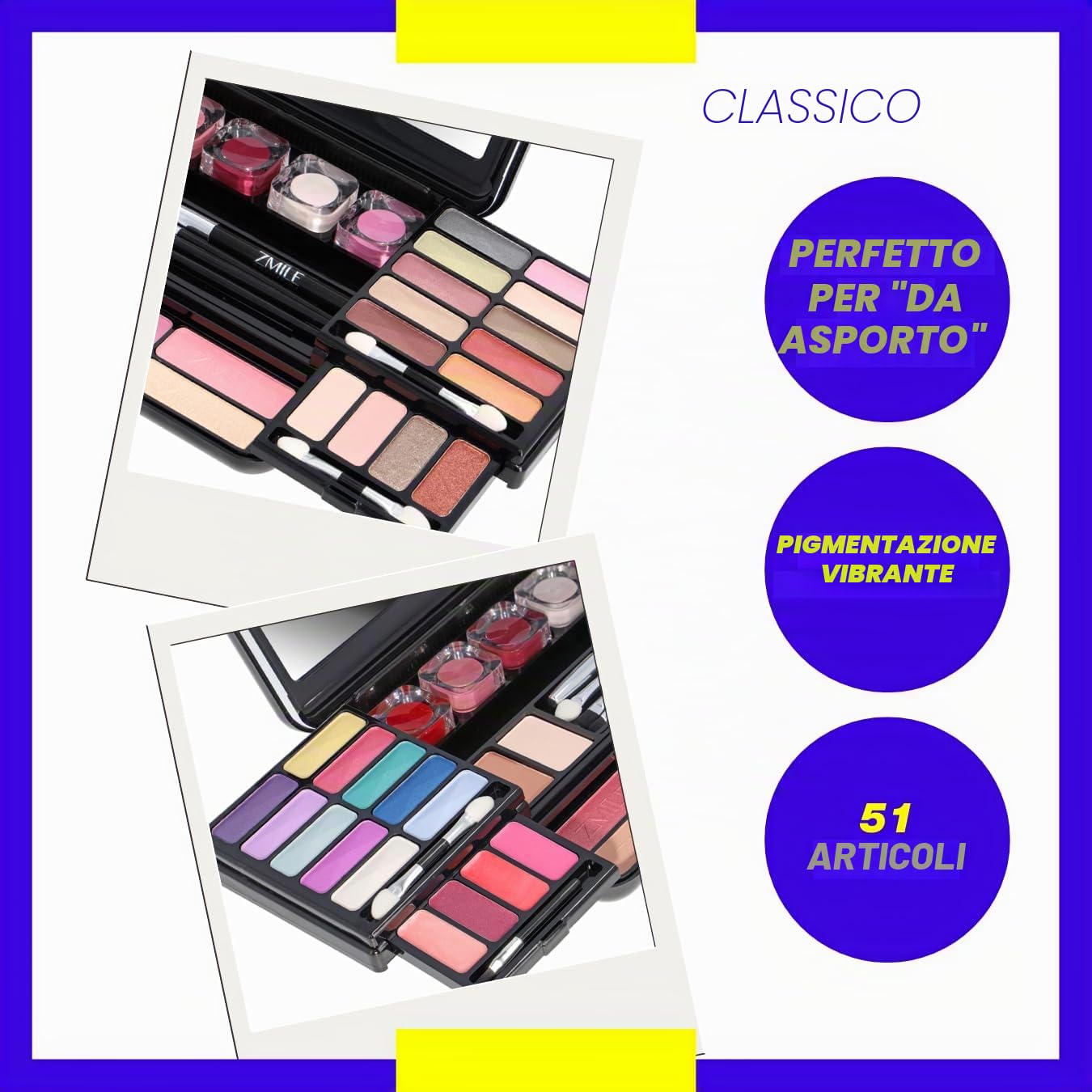 ZMILE Cosmetics Tavolozza Trucco Classic, Cosmetici Vegan, Nero