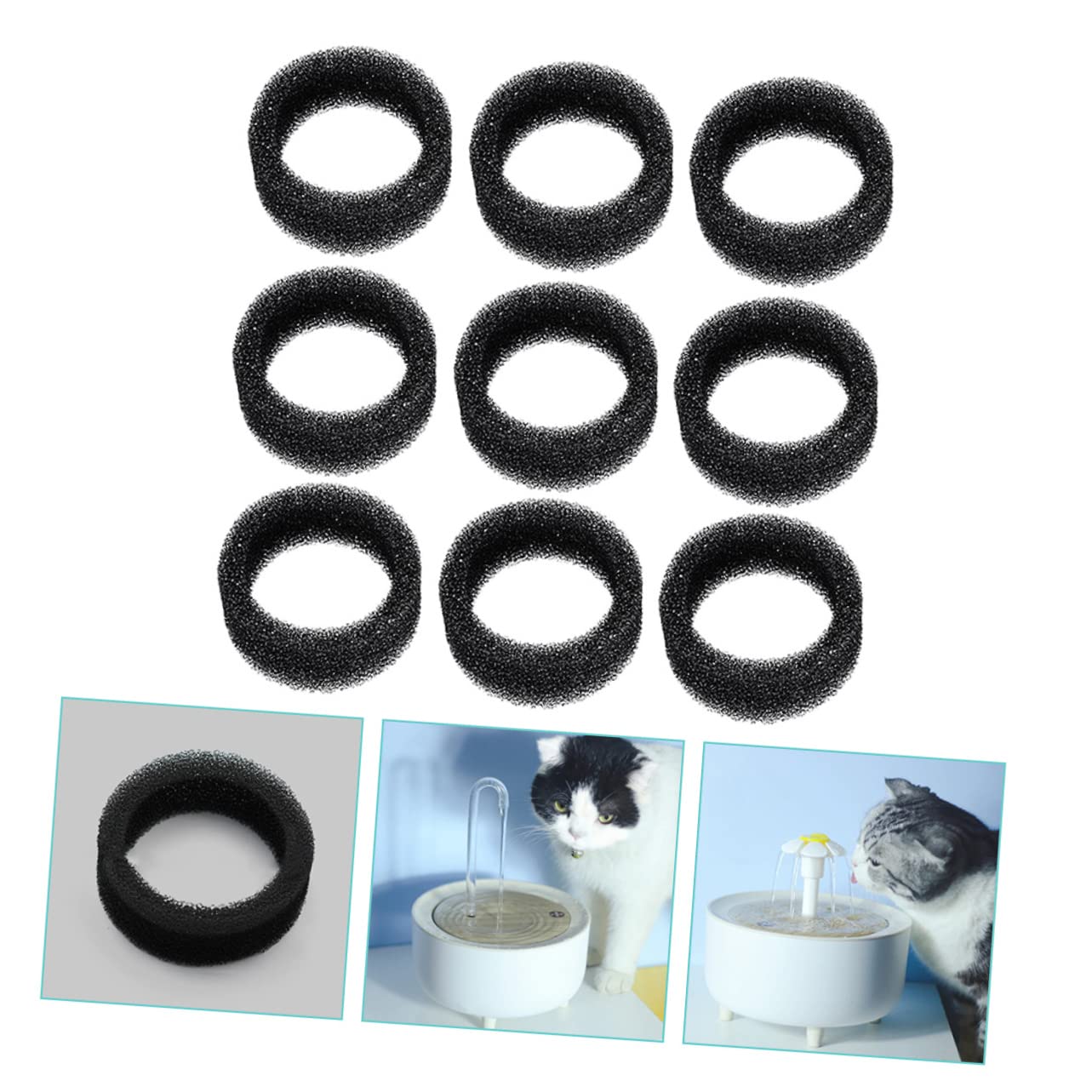 minkissy 45 filtros de acero para tinción de carbón, accesorios para fuente de agua para mascotas, filtro de fuente de agua para perros, filtro de espuma para de gato, dispensador de