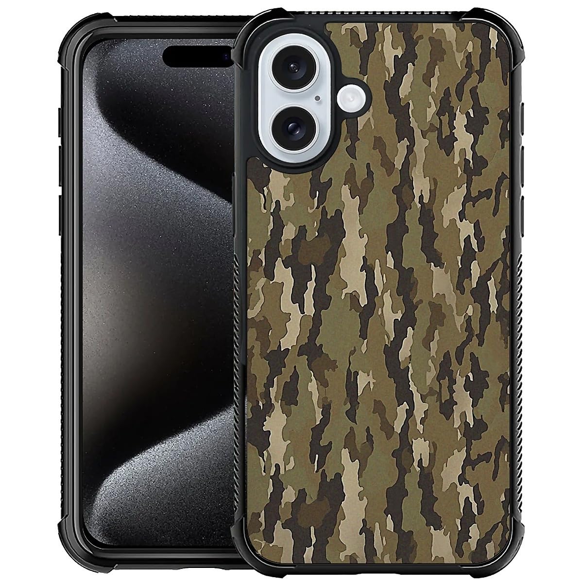 NONMY Phone Case Compatible with iPhone 16 Plus- Wireless Charging Compatible,SS Classic Camouflage TPU Bumper and Hard PC Pattern Back Case