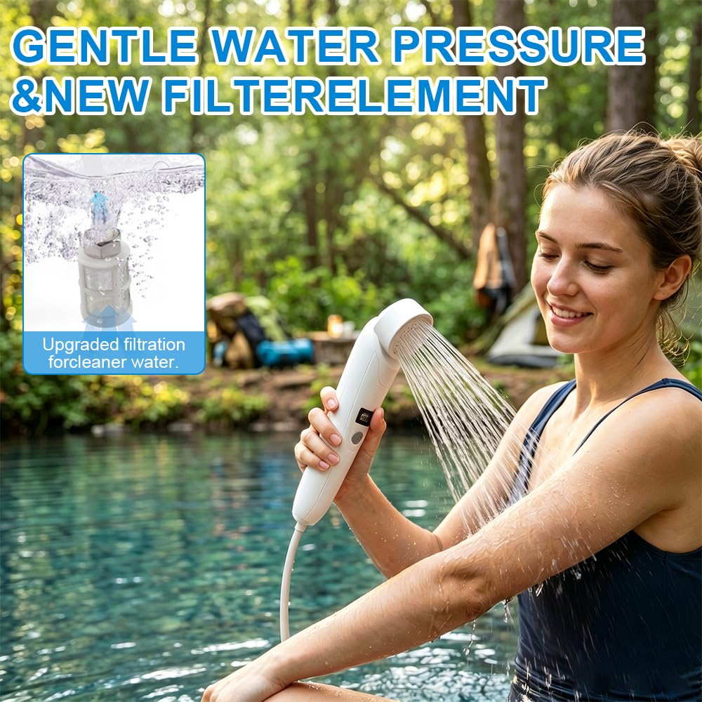 Bidé portátil eléctrico, pulverizador portátil de mano recargable de 2.5 L, bidé de viaje, campamento al aire libre, cuidado posparto/femenino y spray de ducha para higiene personal