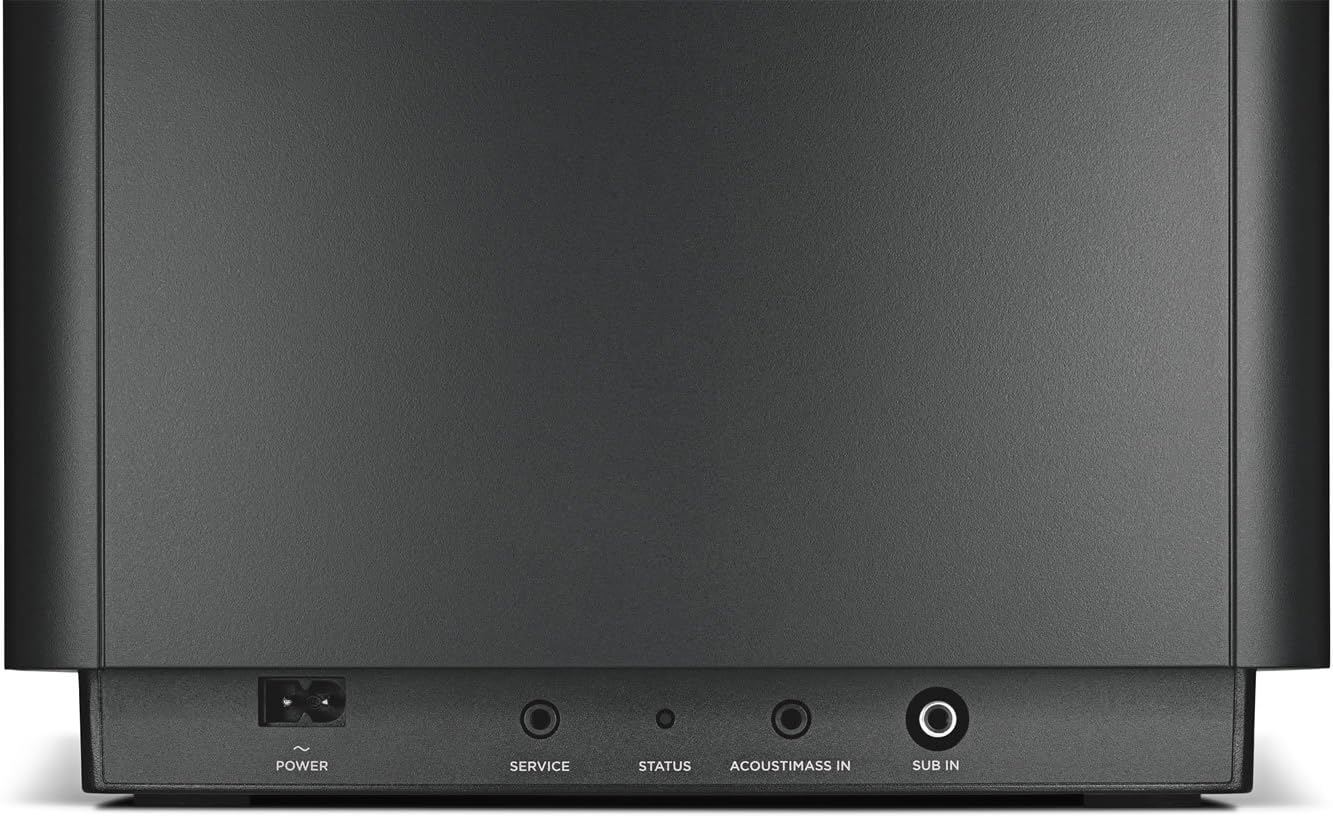 Rear panel of the Bose Acoustimass 300 showing power and input ports
