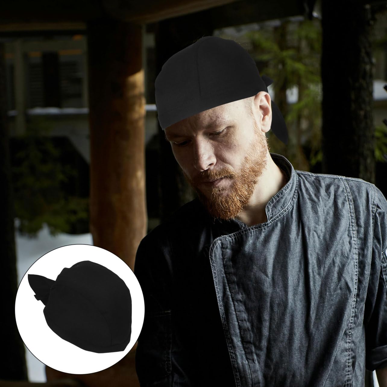 ORFOFE 6 Gorros de Chef Resistentes y Ajustados al Cuero Cabelludo Unisex Negro de Tela de Algodón Ideales para Cocina, Barbacoa y Restaurante para Cocina Barbacoa Restaurante