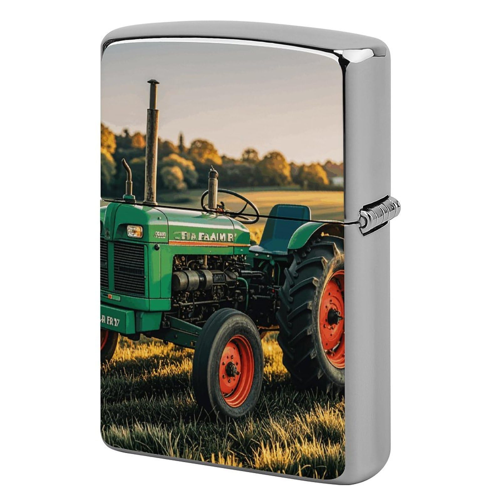 Company Farm Tractor Lighter Case for Men, Personalized Lighter Cover for Valentine's Day Gifts, Flip-Top Lighters Shell for Outdoor, Portable Lighters Protective Sleeve