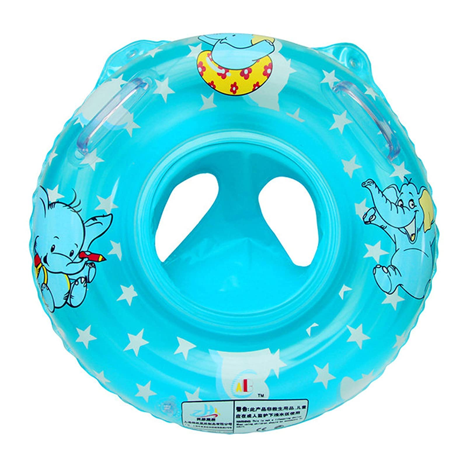 Arabest Baby Pool Float With Safety Seat and Double Handle - Swimming Ring Float for Toddlers 6-48 Months - PVC Inflatable Swim Float