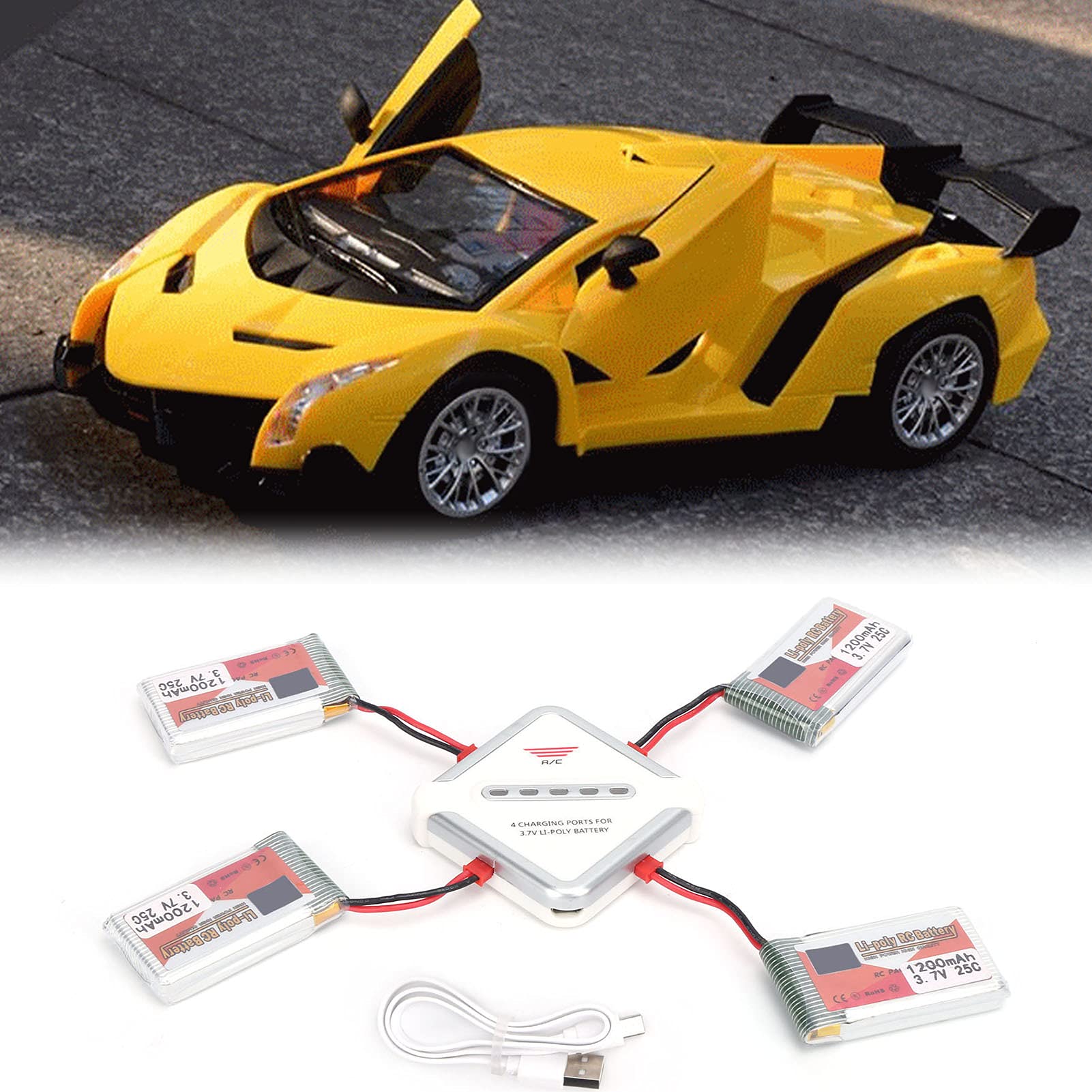 Paquete de batería Lipo de 1200mAh 25C para Cargador de Coches RC Enchufe JST