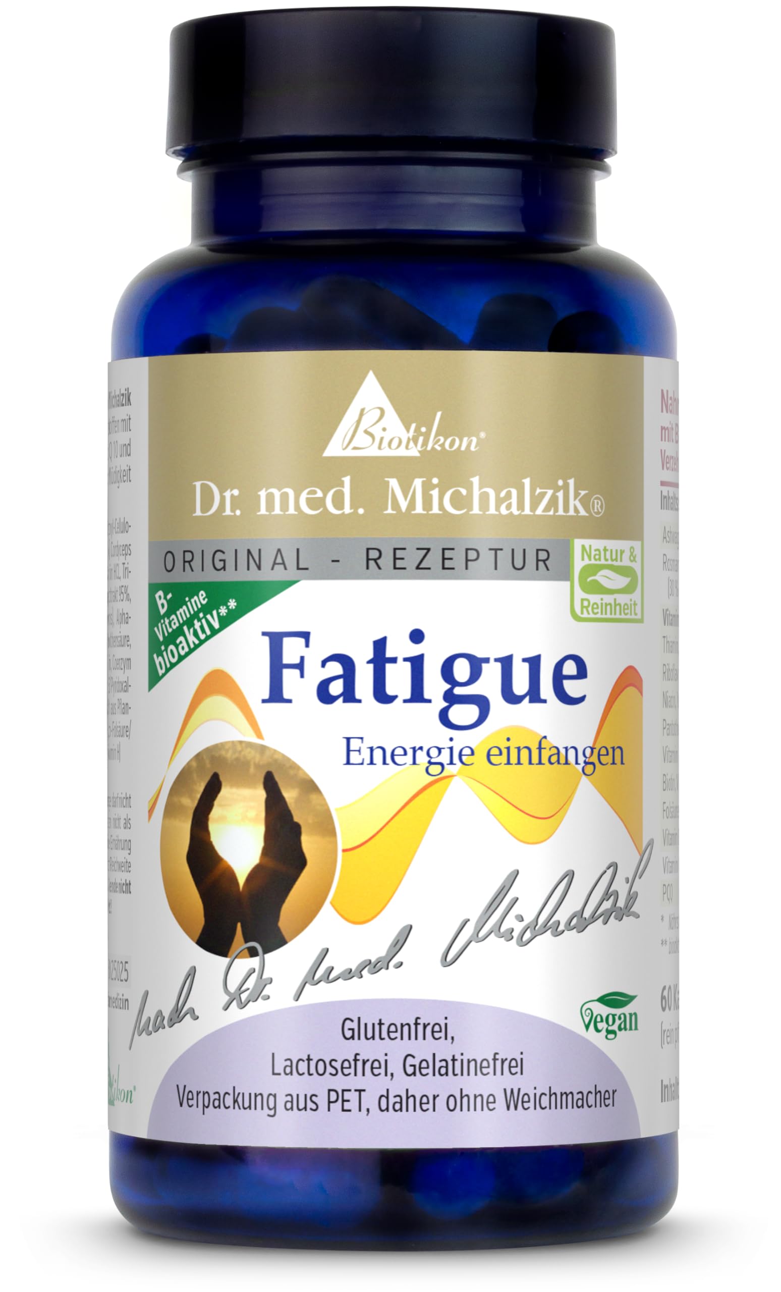 Fatigue nach Dr. Michalzik, 125 mg Ashwagandha, 2 mg NADH, 60 Kapseln | Mit Ashwagandha, NADH, L-Glutathion und Q10 • vegane Kapseln • eigene deutsche Produktion • ohne Zusätze
