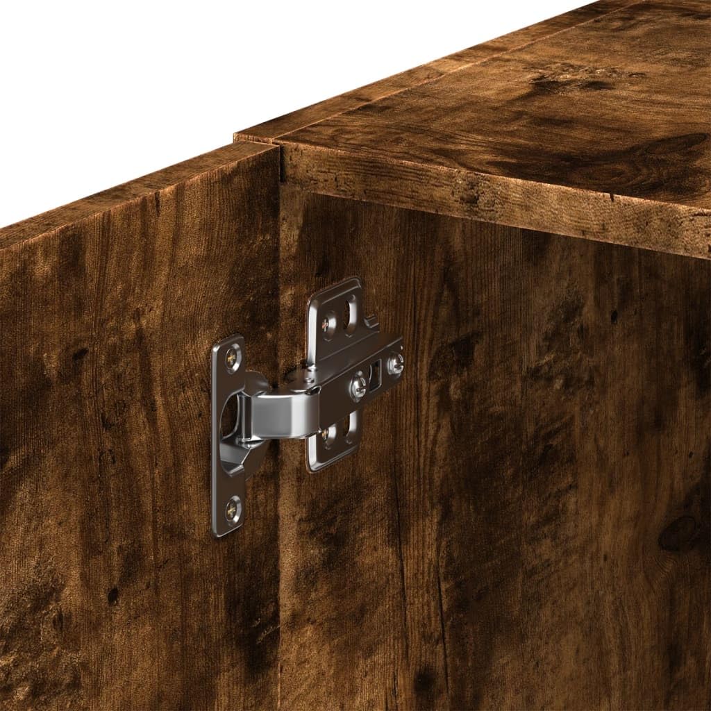 vidaXL Wandschrank, Hängeschrank mit Stauraum, Lagerschrank Wandmontage für Wohnzimmer Schlafzimmer Garage, Aufbewahrungsschrank Schrank, Räuchereiche Holzwerkstoff