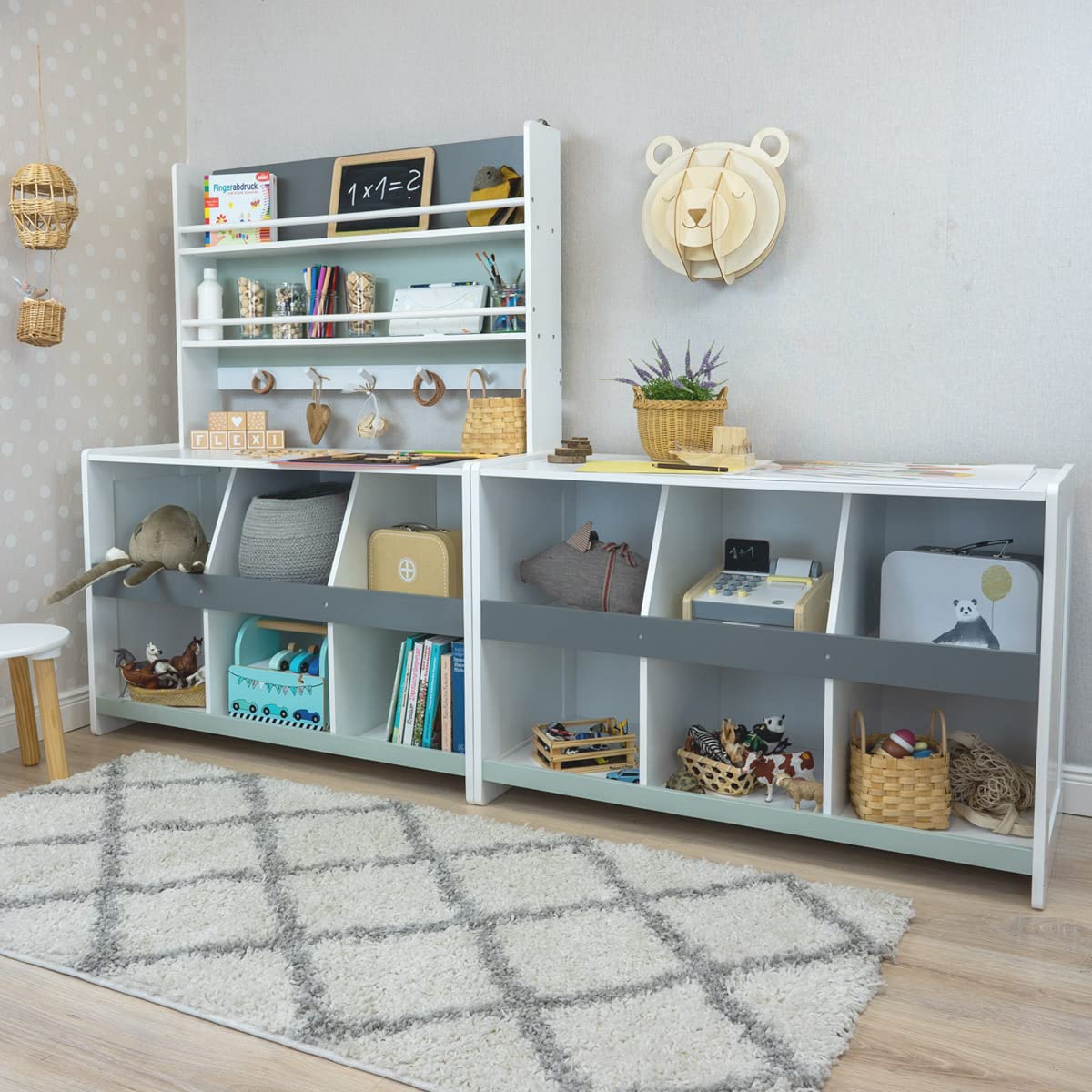 Meppi Kaufladen Flexi Weiss/Mint aus Holz - Kaufmannsladen für Kinder (Mint)